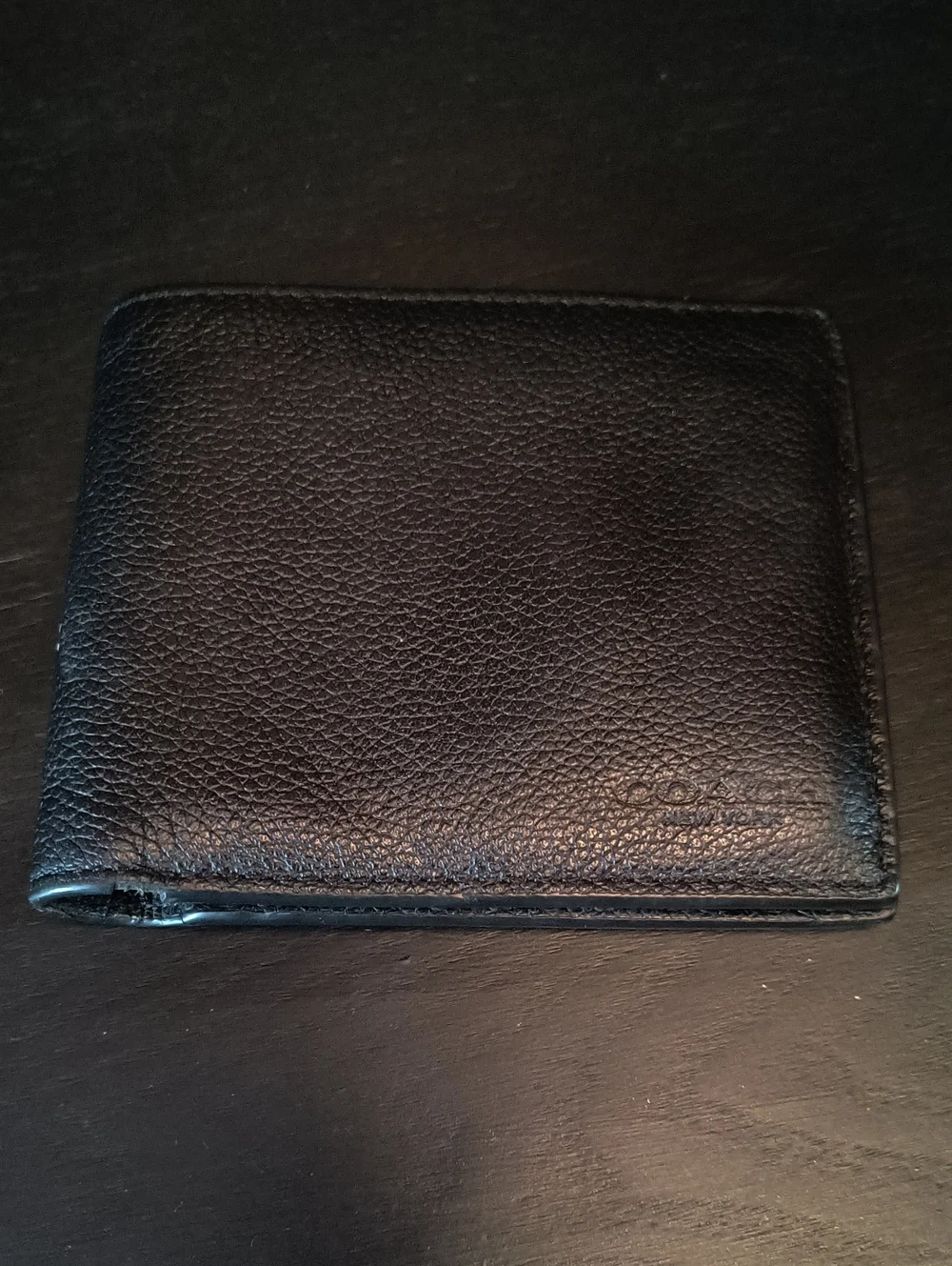 Coach Black Pebbled Leather Bifold Wallet for Men